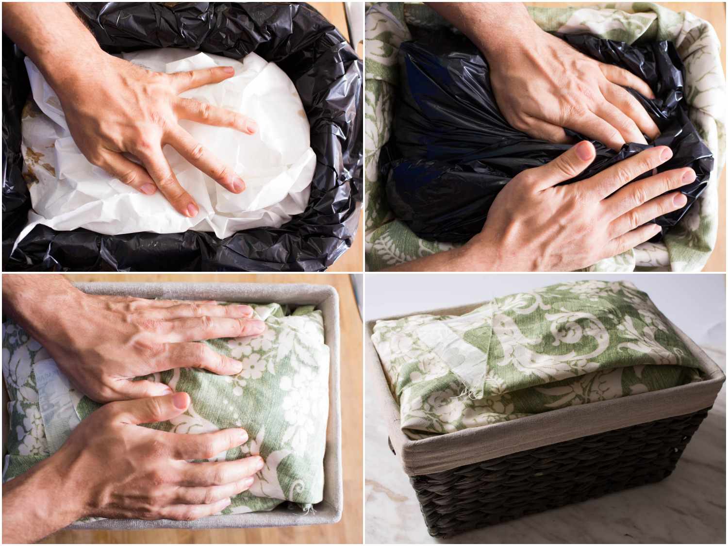 Stages of packing up canasta tacos