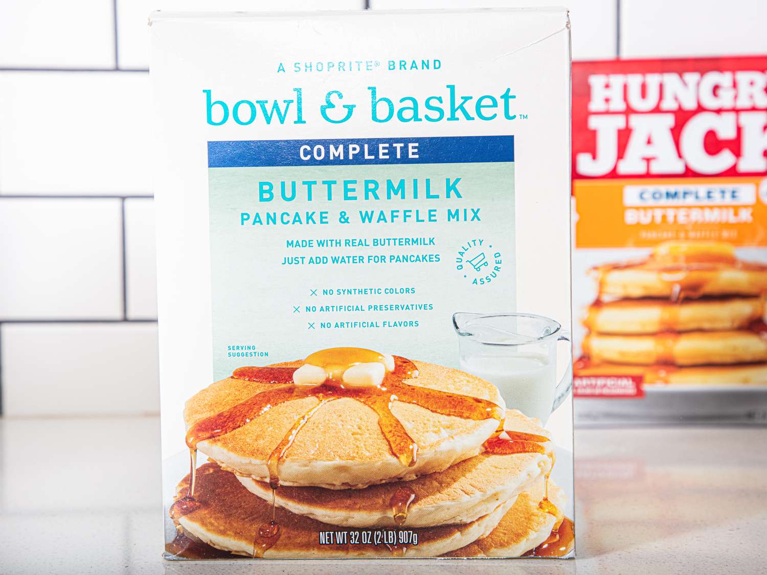 Bowl and basket pancake mix