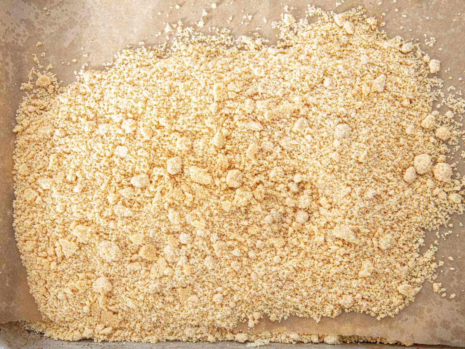 Overhead view of toasted almond flour