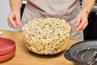 Popcorn popped in the West Bend Stir Crazy Electric Hot Oil Popcorn Popper