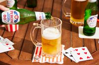 peroni being poured into a glass