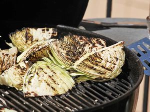 grilled cabbage and blue cheese dressing