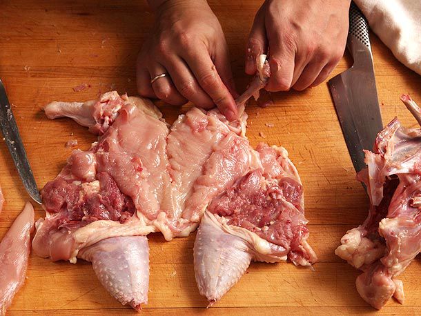 Pulling out the wing bone