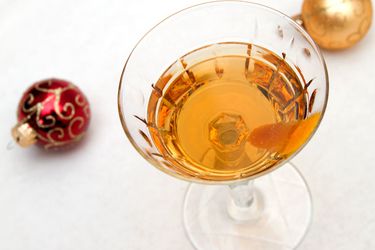 A hanky panky cocktail, made with Fernet Branca, in a cocktail glass. 