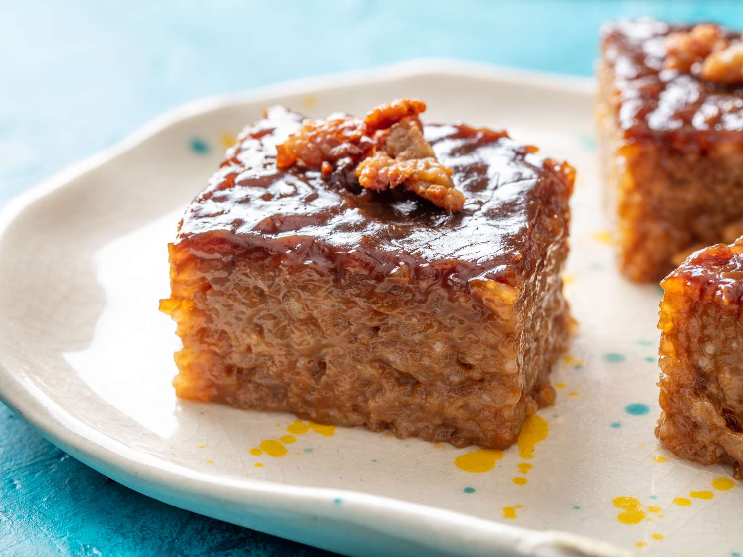 a side angle of biko on a platter