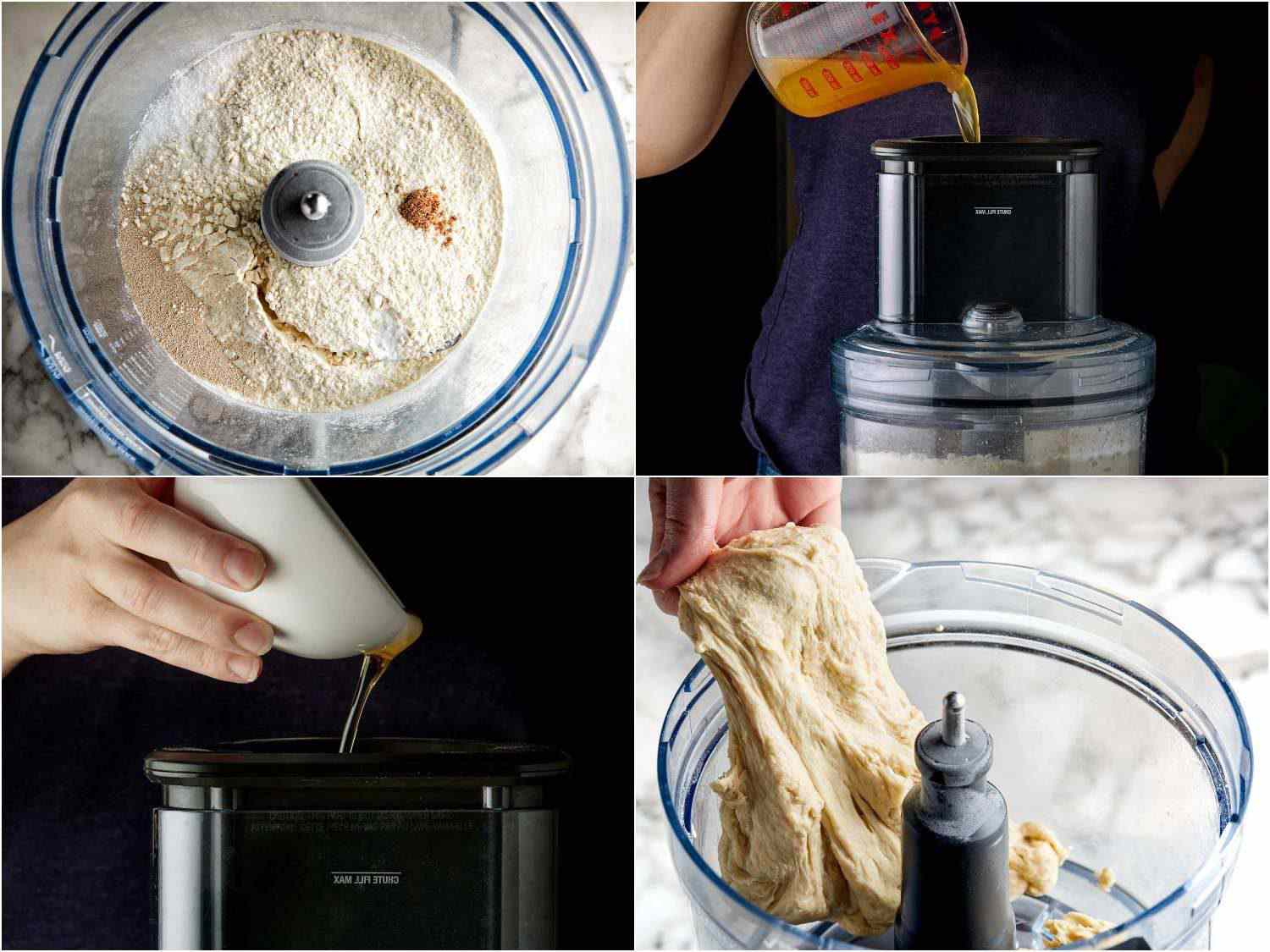 Preparing apple cider doughnuts in a food processor