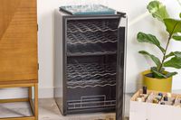 Wine Enthusiast 32-Bottle Dual Zone MAX Compressor Wine Cooler door open