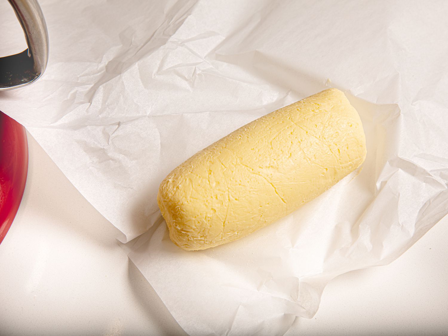 Overhead view of freshly made butter