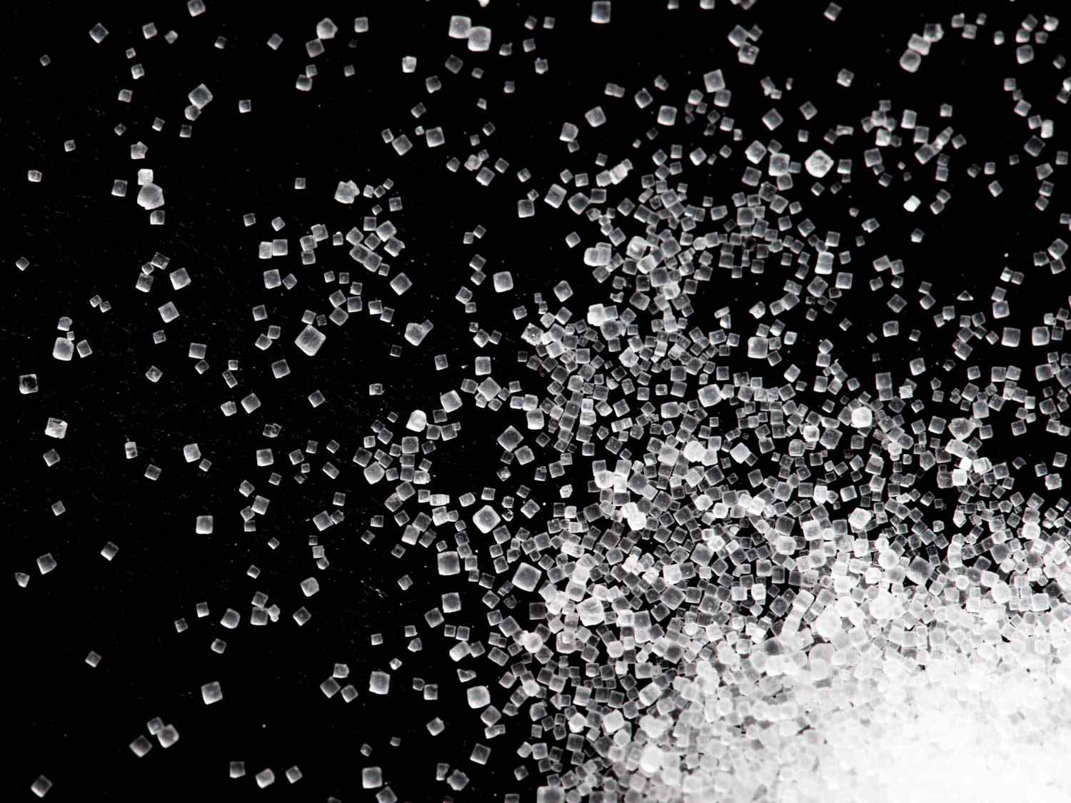 Close up of iodized table salt.