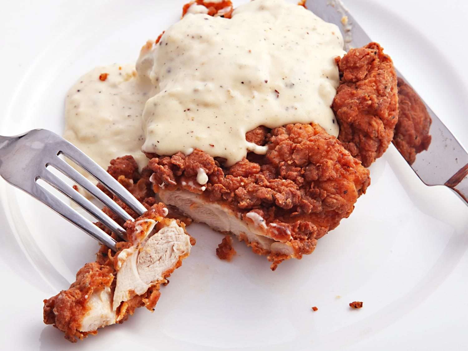 Chicken-fried chicken with cream gravy