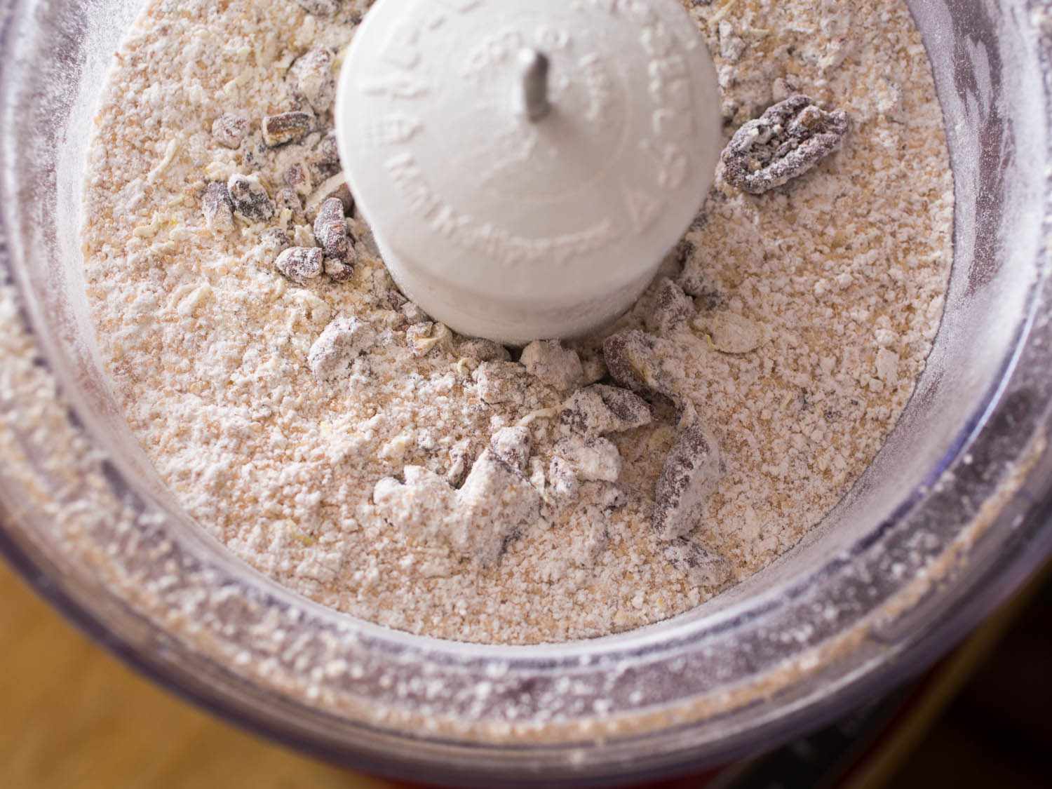 Dry ingredients in a food processor.