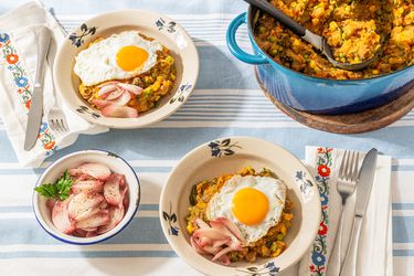 Overhead view of table set with Charquican