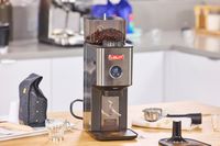 Coffee beans inside the Lelit William Espresso Grinder