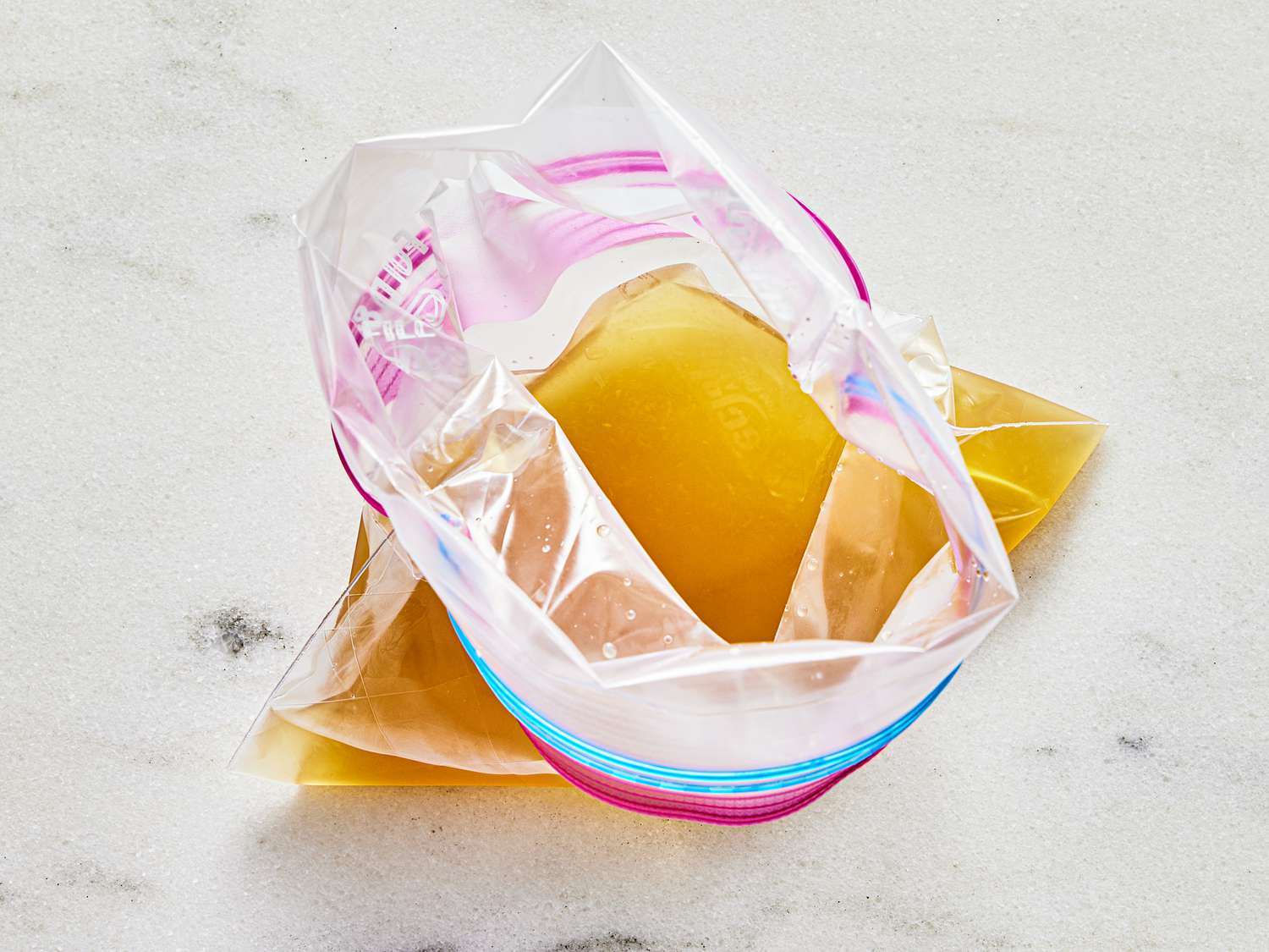 Overhead view of frozen mixture 