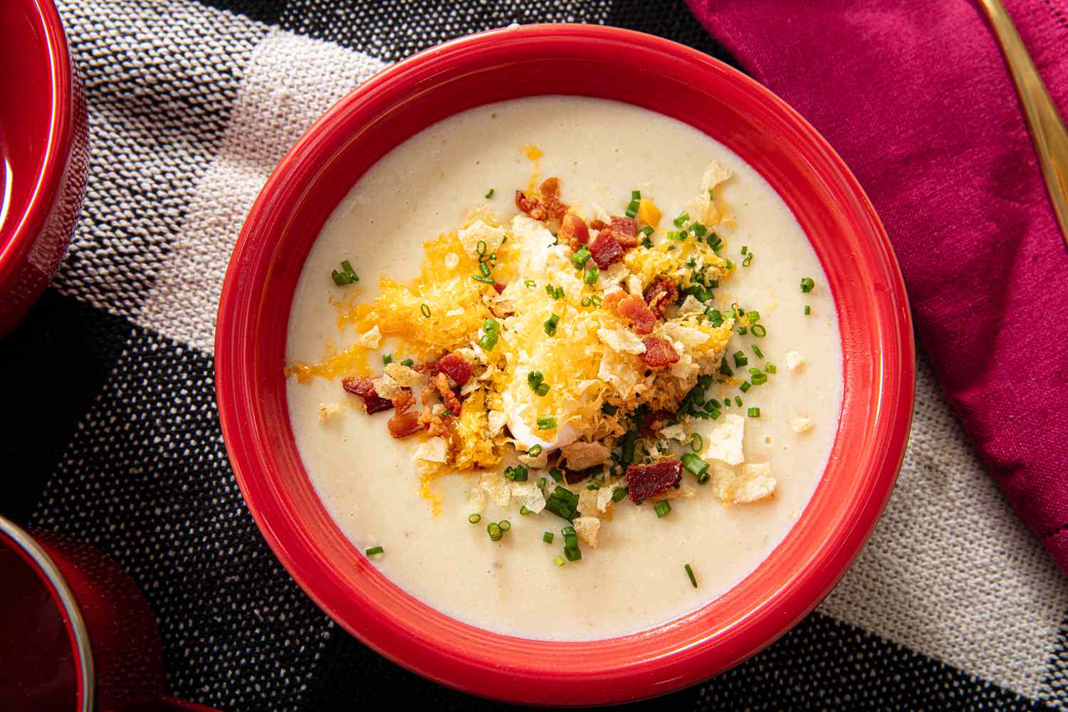 Overhead view of soup