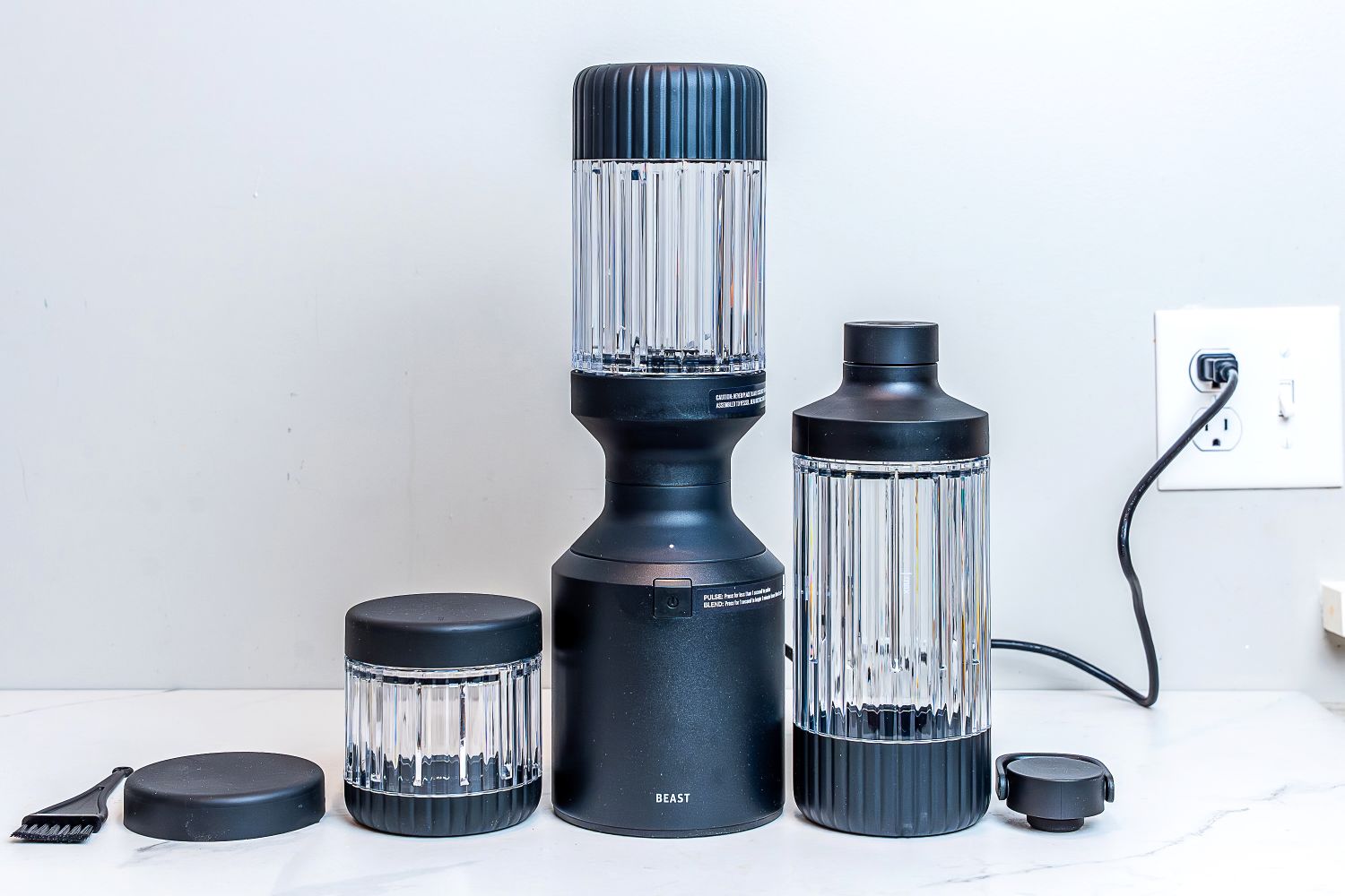 Beast Mega 1200 Blender displayed on white countertop