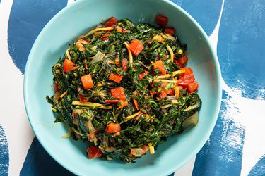 Overhead view of sukuma wiki