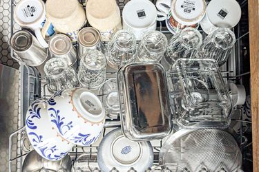 Overhead view of dishwasher