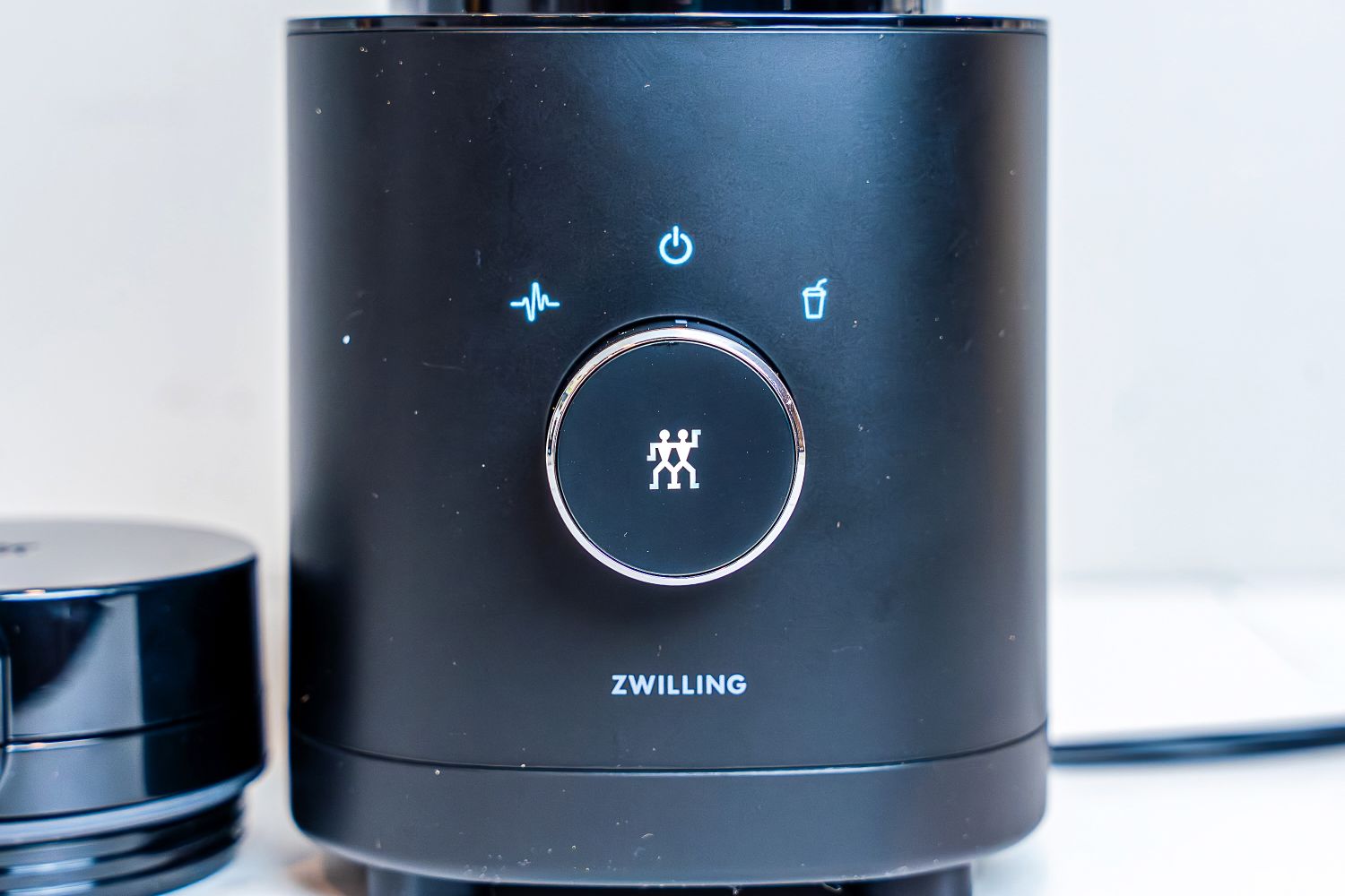 Closeup of base on the Zwilling Enfinigy Personal Blender