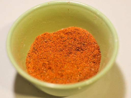 Closeup of the Cajun rub in a bowl.
