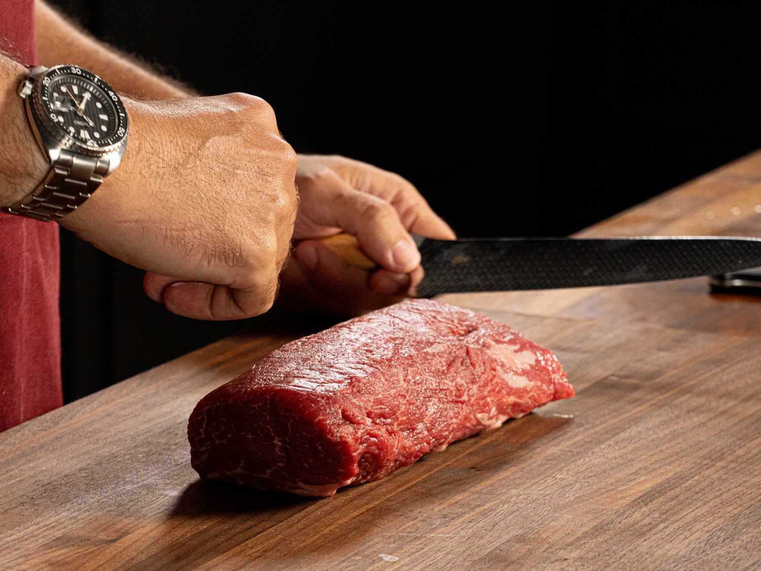 Side view of tenderloin