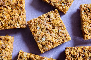 Overhead view of cornflake crispies