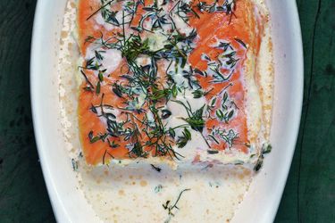 Salmon Baked in Cream