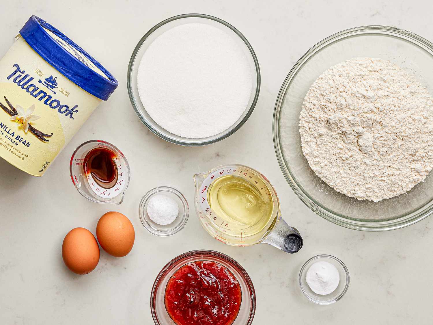 Overhead view of ingredients