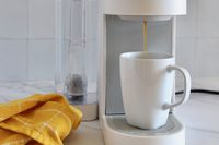 Coffee being made with the Keurig K-Supreme Single Serve K-Cup Pod Coffee Maker