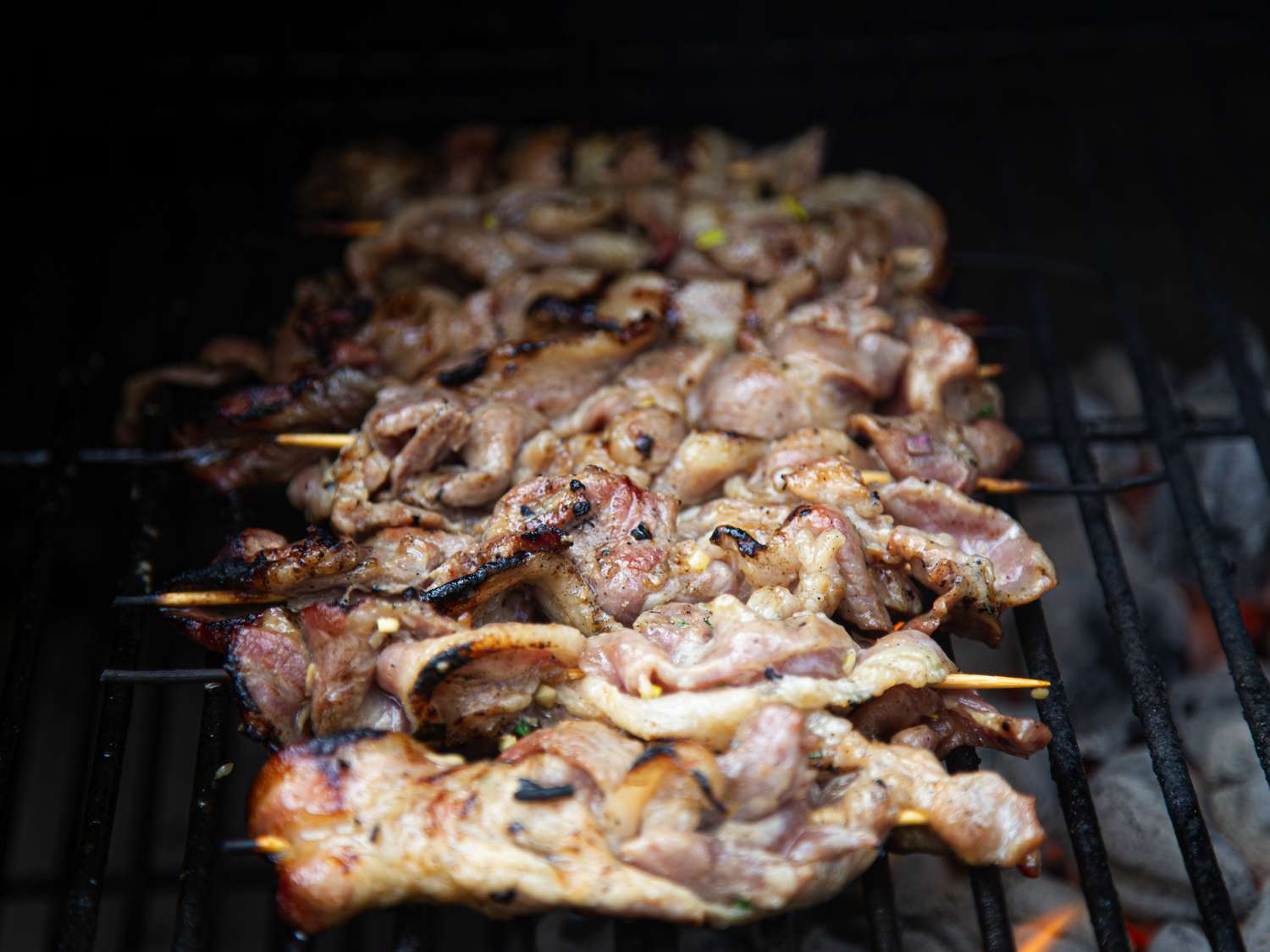 Pork Skewers on the grill