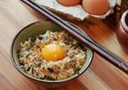 Tamago kake gohan (egg and rice) with furikake seasoning