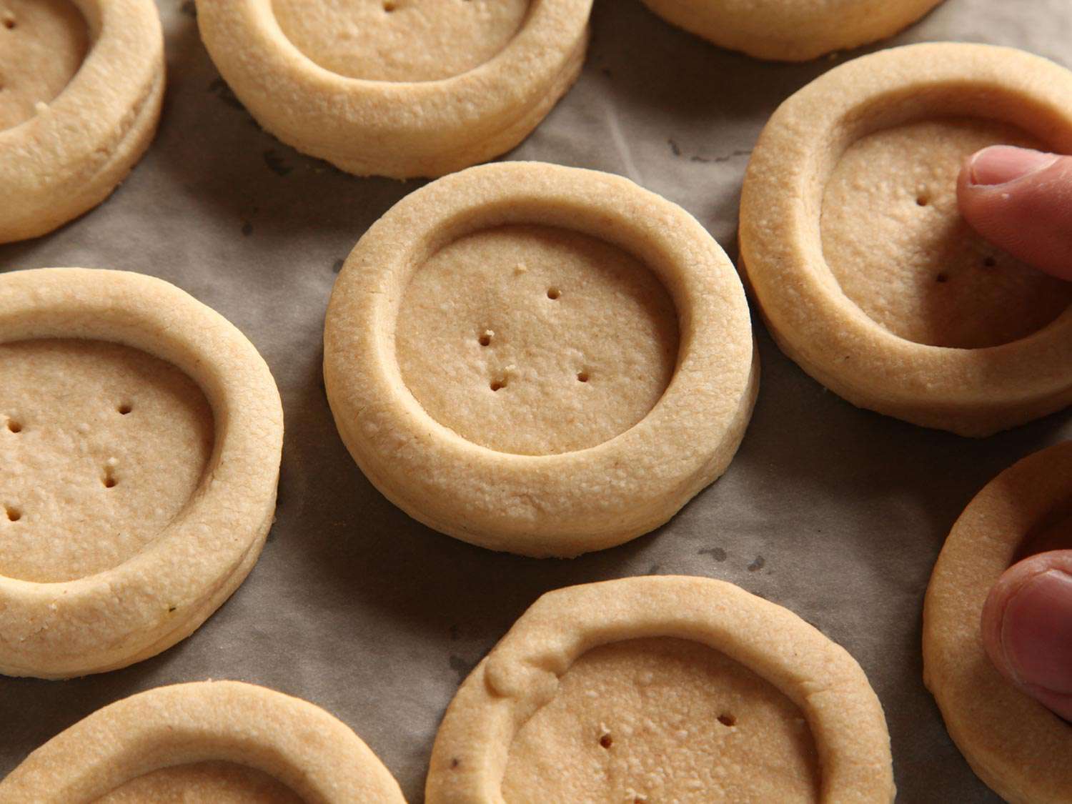 Baked short bread cookie base for homemade Twix. 