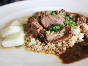 Sichuan braised pork cheeks