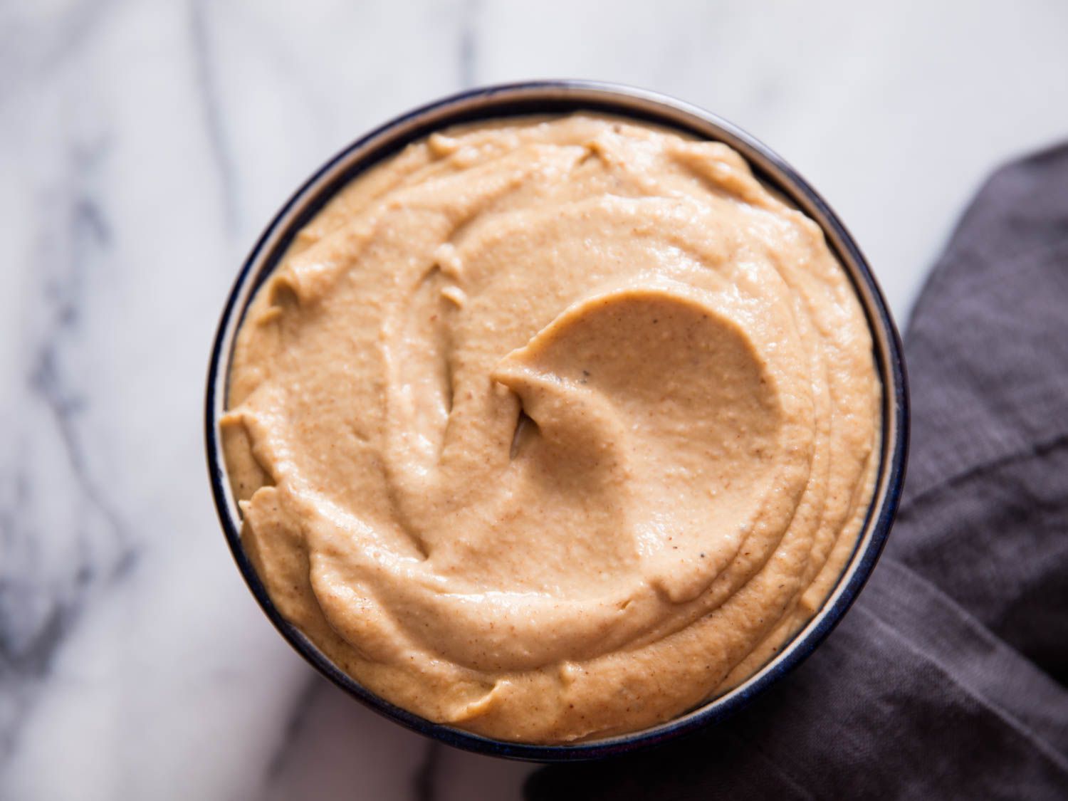 Roasted cauliflower puree in a bowl. 