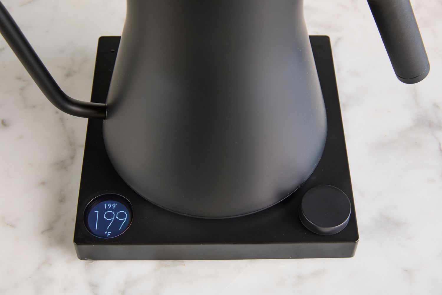 Close up of Fellow Stagg EKG Electric Gooseneck Kettle