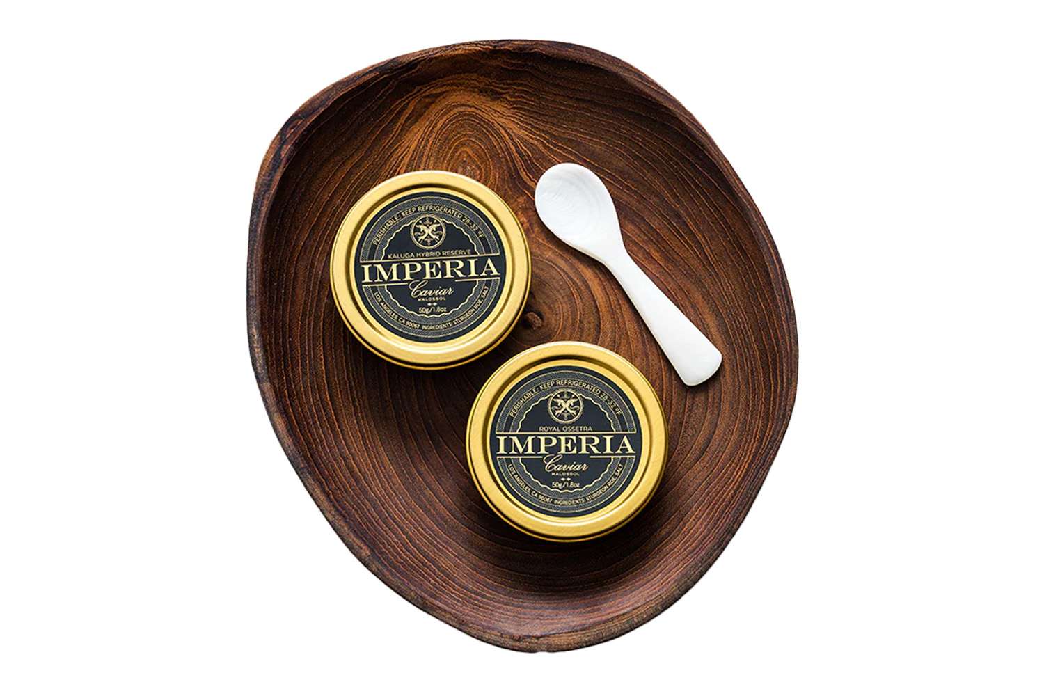 Imperia Caviar 50g Royal Ossetra and 50 G Kaluga Hybrid Starter Caviar Set