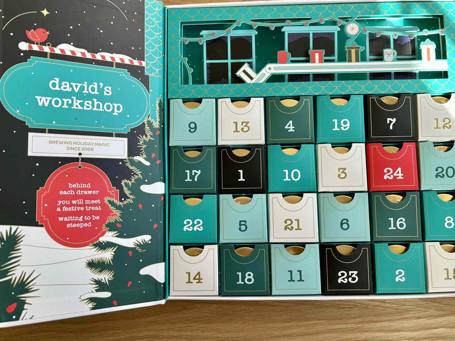 A tea-themed Advent calendar