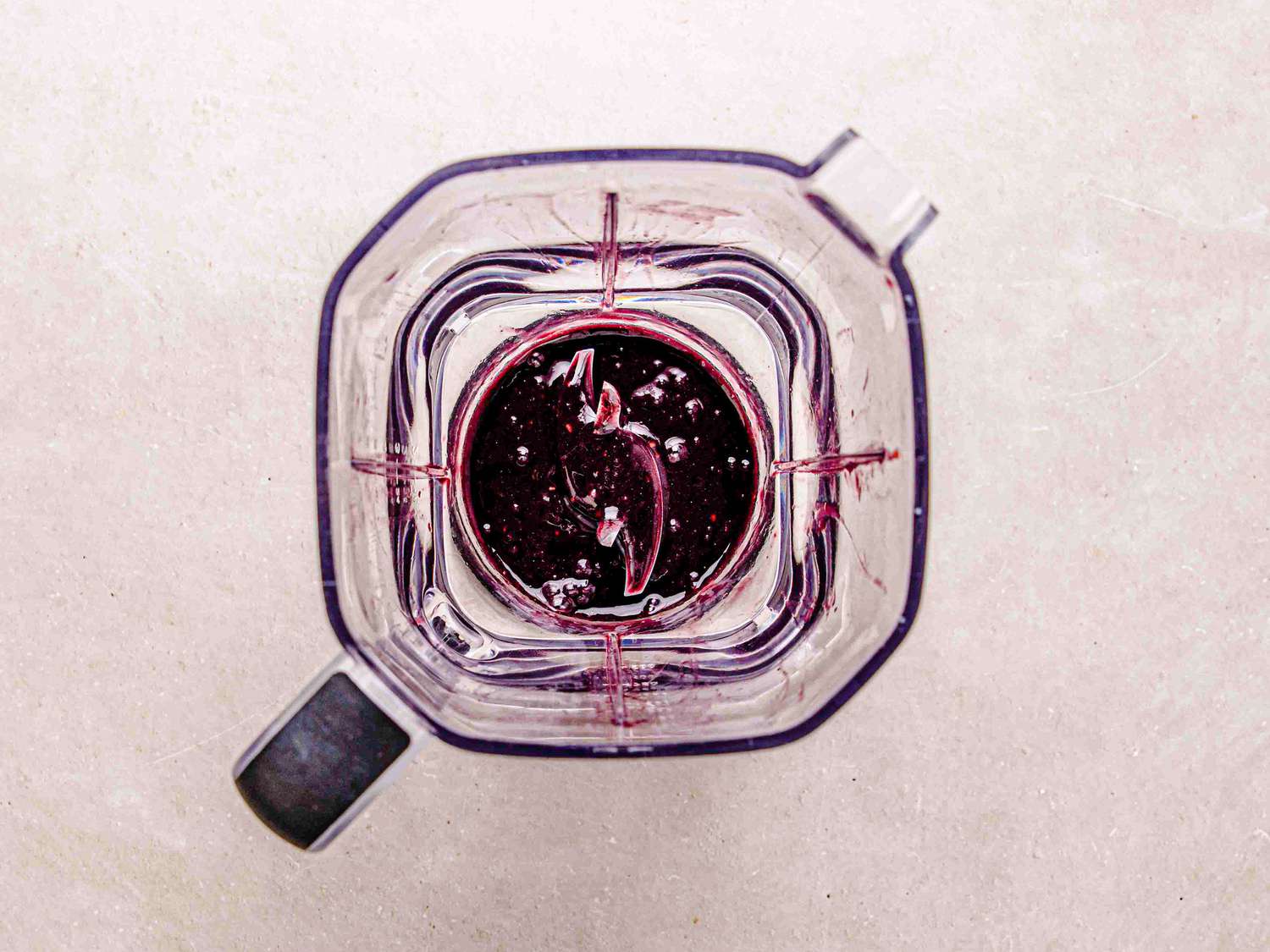 Overhead view of blackberry layer