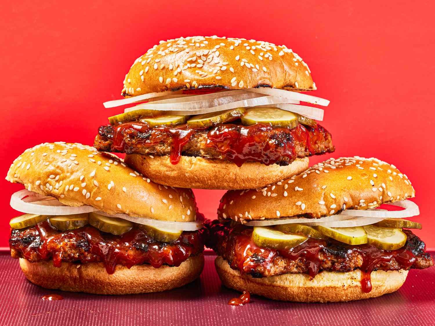 Side view of 3 Ultimate Mcrib Sandwiches
