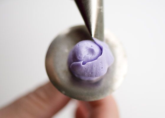 Piping a rose's inner petals