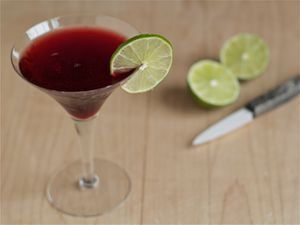 tart cherry cocktail with lime