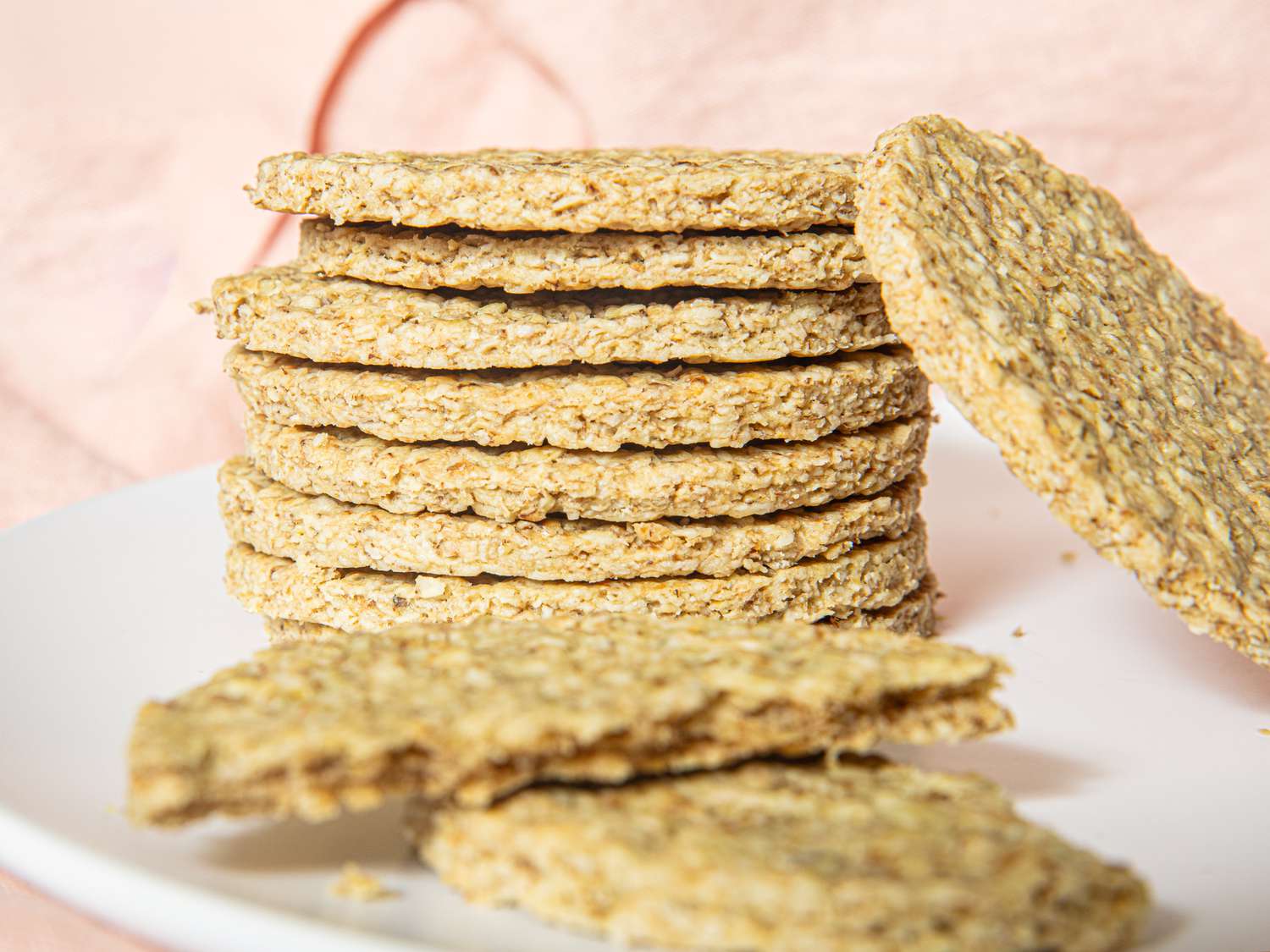 Stack of Scottish oatcakes.