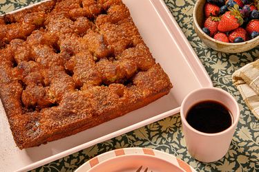 Overhead view of moravian sugar cake