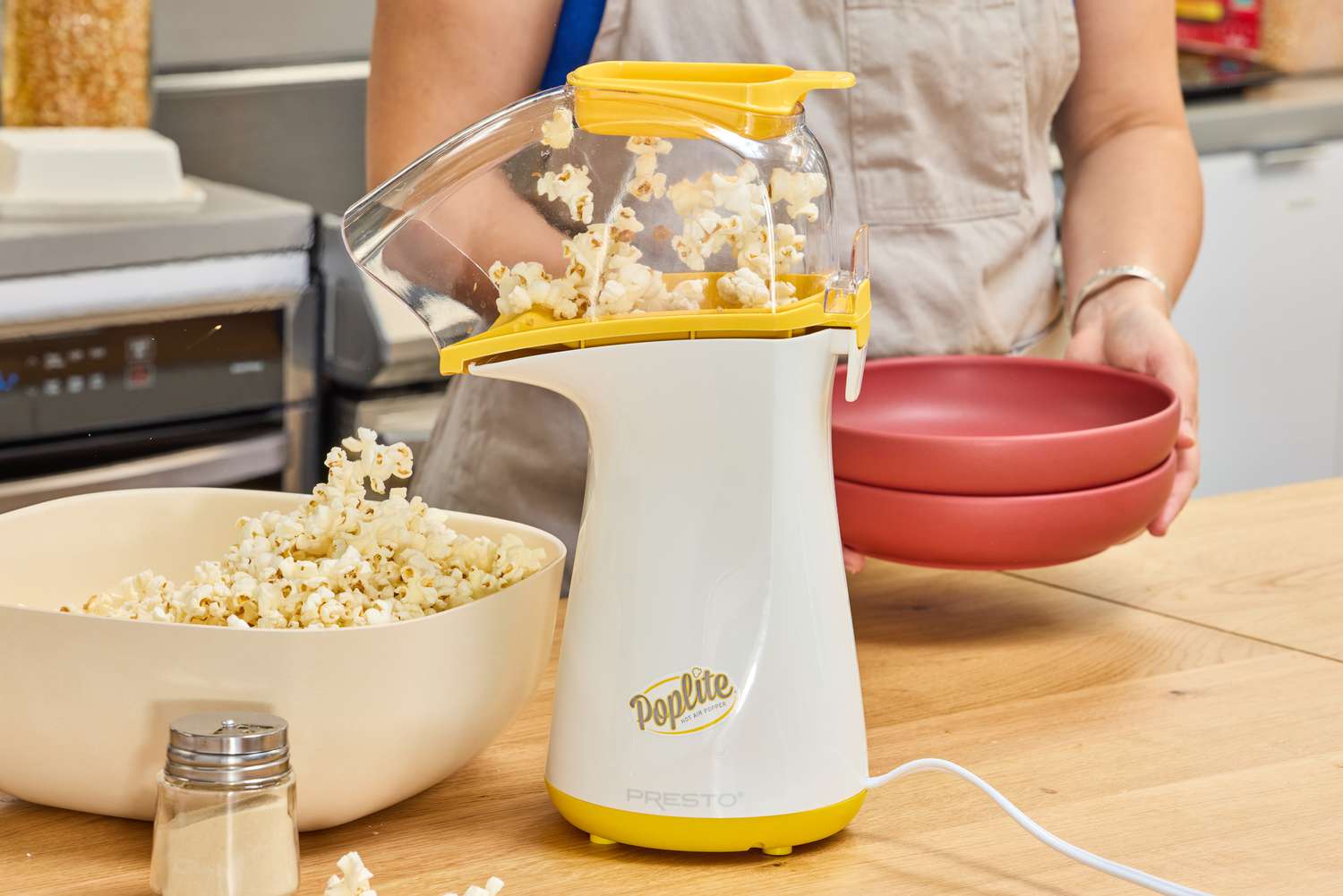 Popcorn is made in the Presto Poplite Hot Air Popper