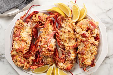 Overhead view of Lobster Thermidor