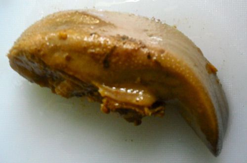 A whole confited pork tongue