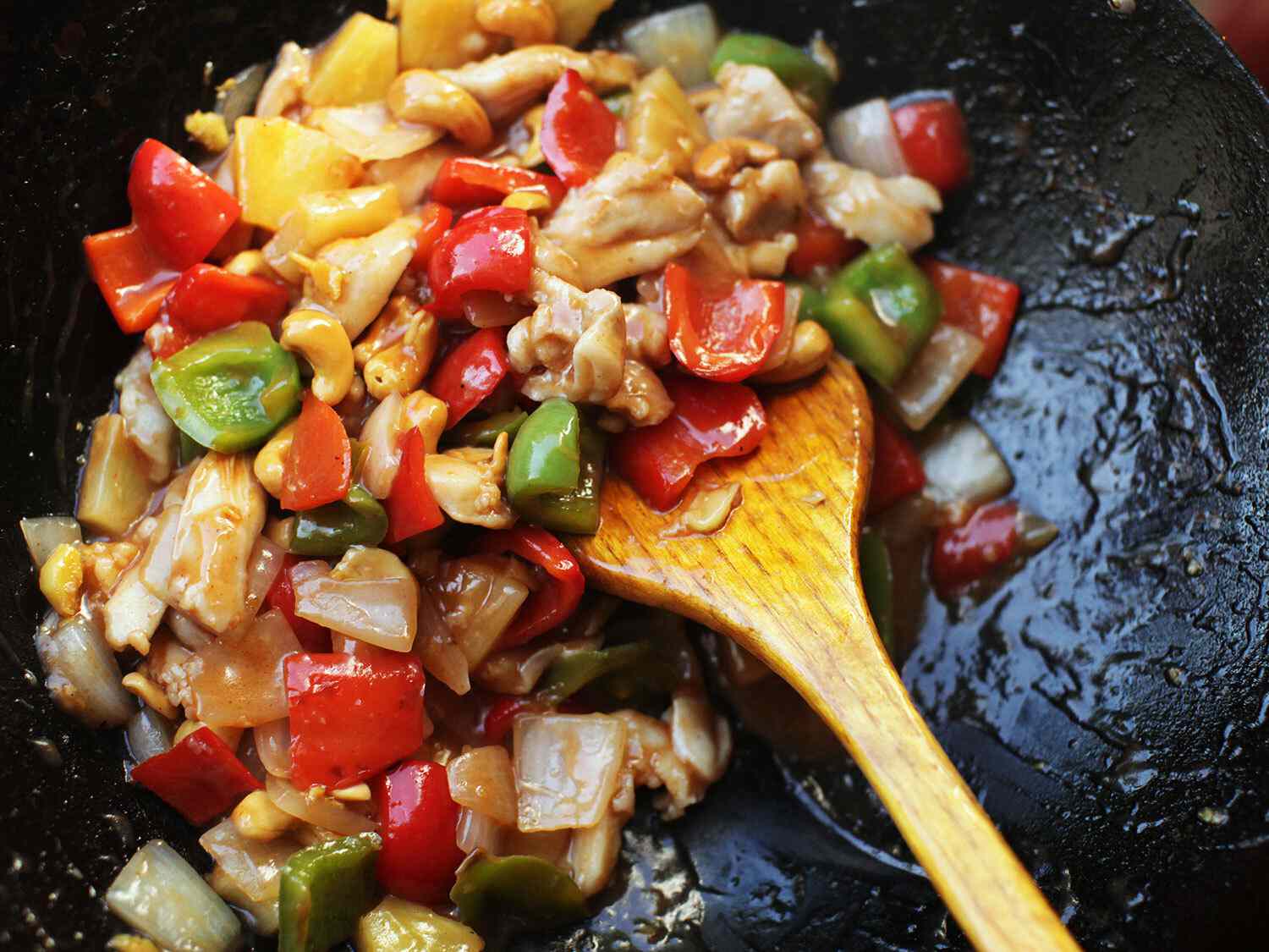 An example of velveting and passing through in Chinese cooking