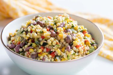 A bowl filled with succotash made with fresh summer corn. 