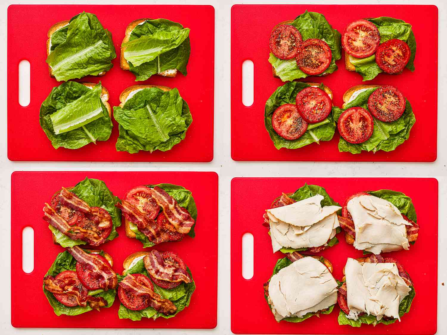 Four image collage of building turkey club