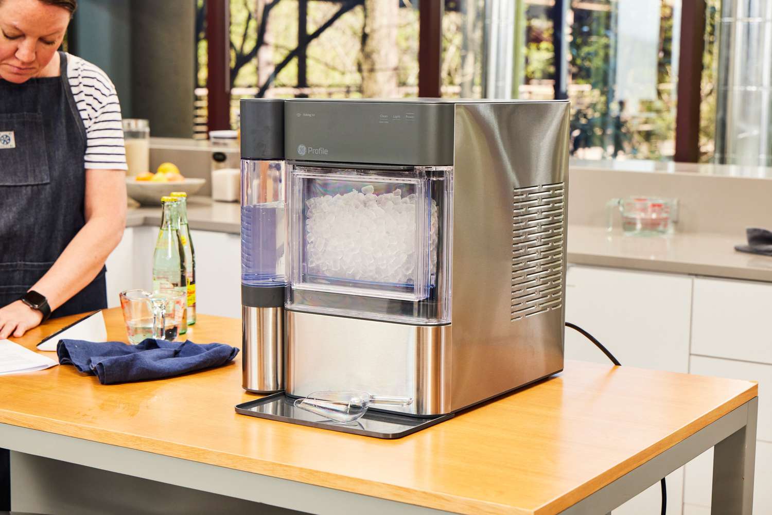 The GE Profile Countertop Nugget Ice Maker V2 on a countertop